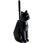 Gelco Design - pot à balai brosse wc chat noir onyx - noir