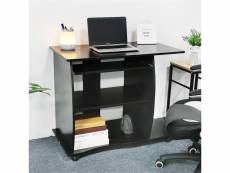 Hombuy®bureau d'ordinateur avec poulie meuble de bureau