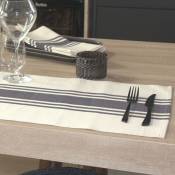 Homemaison - Lot de 4 sets de table à rayures d'antan Gris anthracite 35x50 cm - Gris anthracite