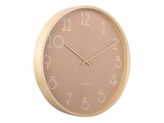 Horloge ronde en mdf sencillo 40 cm rose pâle