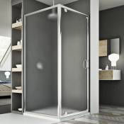 Idralite - Parois cabine de douche pivotante verre opaque h 185 mod Sintesi duo 1 porte 80x80 ouv. 80 cm carré