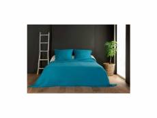 Jeté de lit turquoise capitonné style boutis - 180x240cm - turquoise