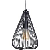 Lampe Suspension Design en Métal Noir de Forme Conique