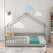 Lit cabane enfant 90 x 200 cm - cadre de lit en pin