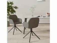 Lot de chaises pivotantes de salle à manger 2 pcs gris foncé velours - gris - 58,5 x 54 x 79,5 cm