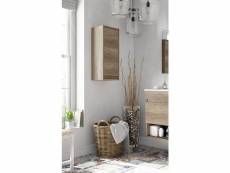Meuble de salle de bain mural avec une porte et une étagère intérieure, coloris chêne effet bois brut, 30 x 74 x 25,5 cm. 8052773474146