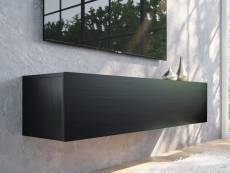 Meuble tv-hifi kingston 1 porte battante 140 cm chêne noir