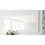 Meublorama - Miroir design, 170x75cm, collection folomi, bordure blanc brillant laqué - Blanc