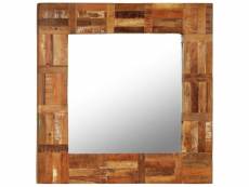 Miroir mural bois de récupération massif 60 x 60 cm dec022734