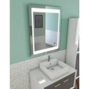 Miroir salle de bain led auto-éclairant chronos 70x90cm