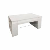 ML-Design Table basse de salon avec étagère en verre