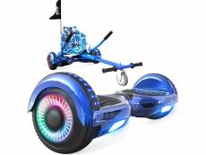 Pack de hoverboard 6.5 pouces scooter avec bluetooth led gyropode avec moteur puissant brillant siège hoverseat solide cadeau enfent