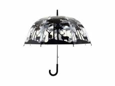 Parapluie transparent noir forêt
