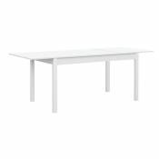 Pegane Table à manger extensible coloris Blanc - longueur 140/80 x profondeur 80 cm
