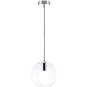 Plafonnier Suspension Lampe Salon Verre Design Rétro E27 Sans ampoules, Le chrome transparent - Paco Home