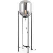 Privatefloor - Lampadaire Design - Lampe de Salon - Grau Fumée - Verre, Fer - Fumée