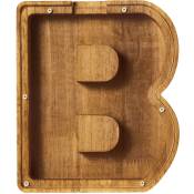 Ranipobo - Tirelire en bois pour gar cons et filles Pimpimsky, tirelire decorative moderne en forme de cadre de tirelire lettre - lettre b