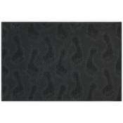 Relaxdays - Paillasson caoutchouc, 40x60 cm, antidérapant, résistant aux intempéries, empreinte pieds, picots, noir
