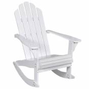 Rocking chair de jardin en bois - Blanc - 72 x 92 x