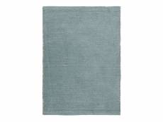 Rostyle - tapis artisanal en jute et coton chenille gris clair 160x230