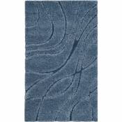 Safavieh - Tapis d'intérieur hirsute tissé à la puissance, collection Floride Shag, SG471, en bleu clair & bleu, 122 x 183 cm par Bleu clair & Bleu