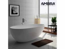 Sensae - baignoire ilot - baignoire moderne ovale - cosy et confortable - solid surface - blanc mat - 88x170x56cm
