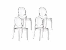 Set 4 chaise mia (elizabeth) - resol - transparent - polyamide, polycarbonate 450x550x900mm