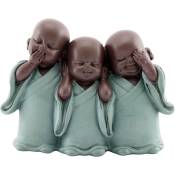 SIL - Statuette 3 bouddhas en polyrésine Enfants yeux fermés