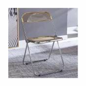 Skecten - Lot de 2 chaise pliante moderne en acrylique marron