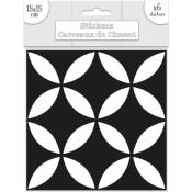 Sud Trading - 6 Stickers carreaux de ciment - 15 x 15 - Blanc
