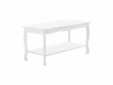 Table basse de salon mdf 87,5 cm sapin laqué blanc