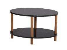 Table basse ovale kregi l70xp43cm bois clair et effet