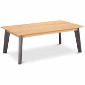 Table basse rectangulaire en chêne massif clair/gris