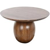 Table basse ronde en bois d'acacia coloris marron foncé