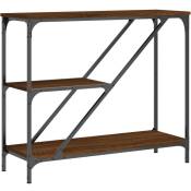 Table console chêne marron 88,5x30x75 cm bois d'ingénierie Vidaxl Brown oak