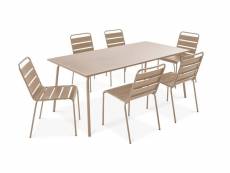 Table de jardin et 6 chaises en métal