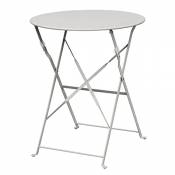 Table en acier style boléro gris (ronde 600 mm)