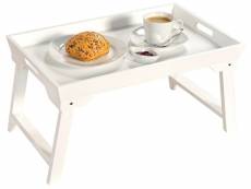 Table pliante élégante en blanc, table en bois, table
