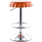 Tabouret de bar pivotant - Design métal - Bouteille Orange - Chrome, abs, Plastique, Metal - Orange