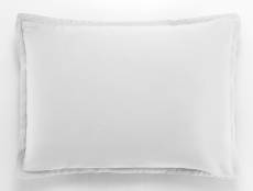 Taie d'oreiller satin de coton blanc 50x70 cm