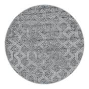 Tapis géométrique scandinave en polypropylène gris