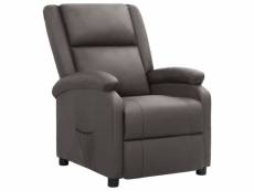Vidaxl fauteuil inclinable gris cuir véritable