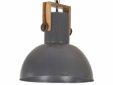 Vidaxl lampe suspendue industrielle 25 w gris rond