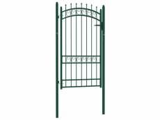 Vidaxl portail de clôture avec pointes acier 100x175 cm vert