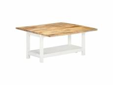 Vidaxl table basse extensible blanc 90x(45-90)x45 cm bois de manguier 286375