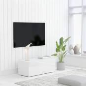 Vidaxl vidaXL Meuble TV Blanc brillant 80x34x30 cm