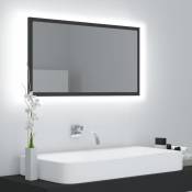 Vidaxl vidaXL Miroir à LED de salle de bain Gris 80x8,5x37