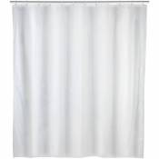 WENKO Rideau de douche antimoisissure blanc, rideau de douche 120x200 cm, lavable en machine et waterproof, 8 anneaux rideau de douche en plastique