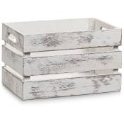 Zeller - Aufbewahrungs-Kiste Vintage weiss Holz 31 x 21 x 18,7