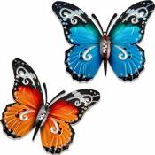2 Pièces Grandes Décorations de Jardin Papillon en